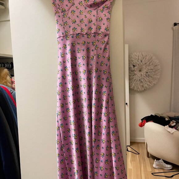 Zara Printed Satin Dress - Picture 6 of 7